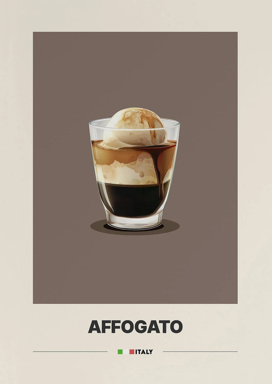 Minimalist Coffee Art Poster – Latte, Cappuccino, Mocha