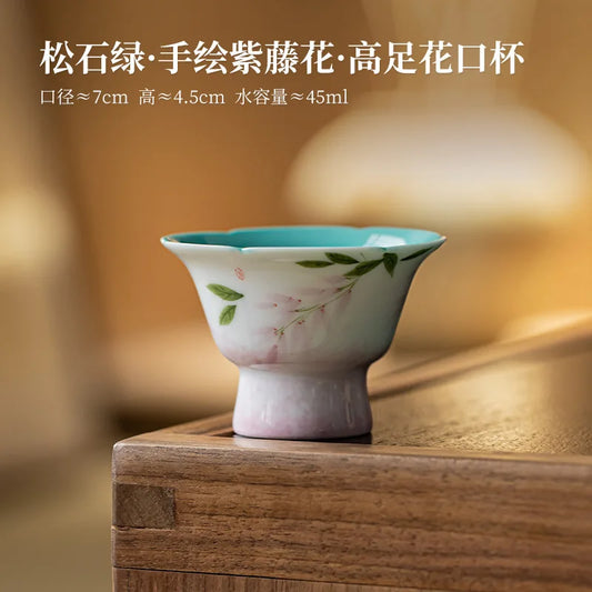 2pc/lot Hand-painted Wisteria Flower Teacup