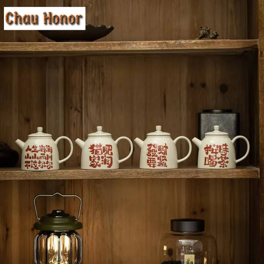 170ml Hand-painted Grass and Wood Gray Teapot