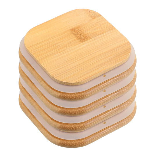 4pcs Glass Sealed Jar with Bamboo Lid