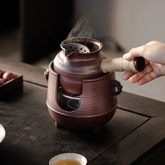 Retro Coarse Pottery Tripodia Tea Warmer