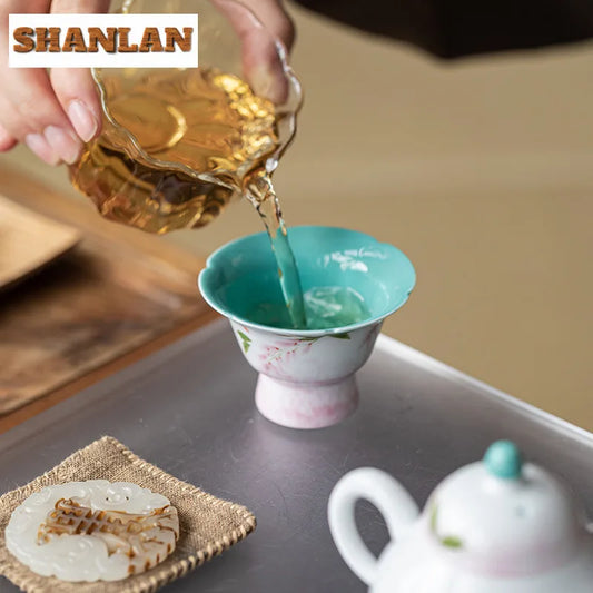 2pc/lot Hand-painted Wisteria Flower Teacup