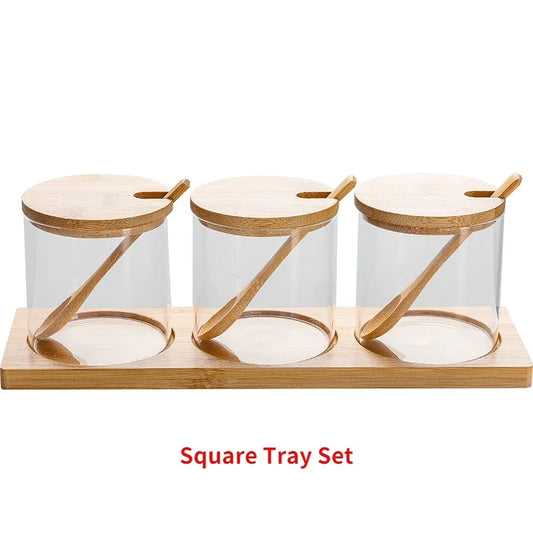 Glass Storage Jar with Wood Lid