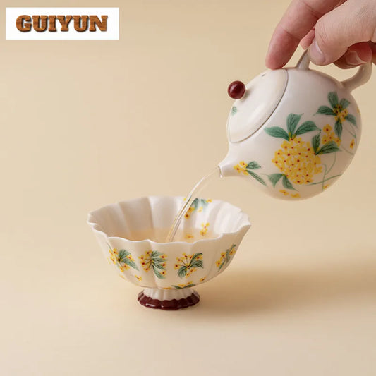 120ml Hand-painted Osmanthus Xishi Teapot