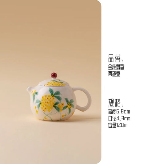 120ml Hand-painted Osmanthus Xishi Teapot