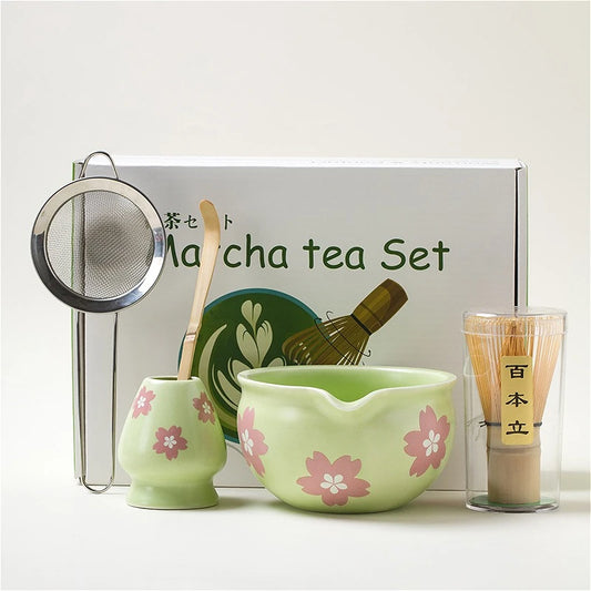 BespritGift Sakura Matcha Set – 5pc Japanese Tea Set