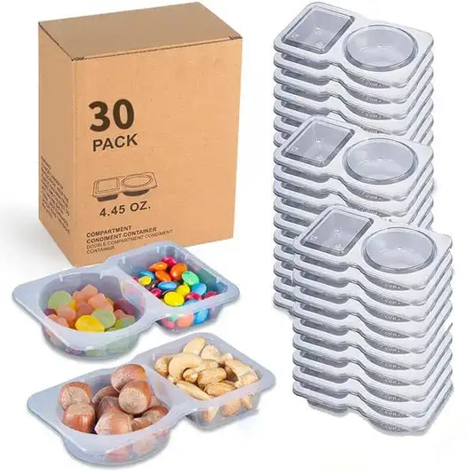 10/20/30P Double Compartment Condiment Containers