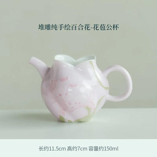 150ml Hand-painted Lily Flower Tea Pitcher