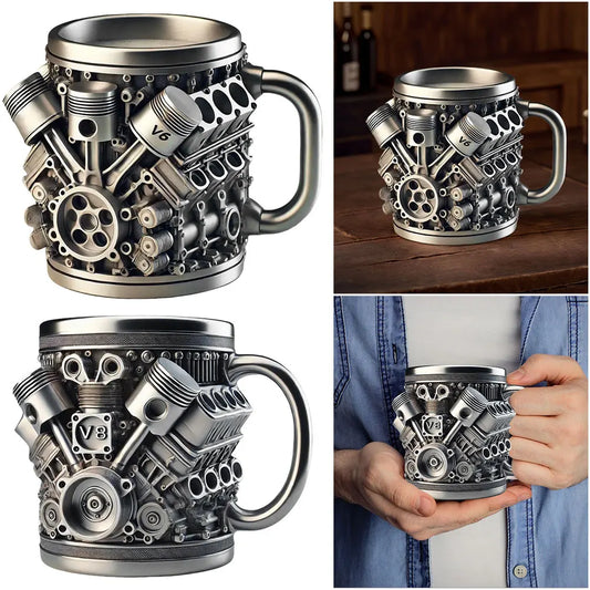 V8/V6 Engines Stainless Steel Coffee Cup