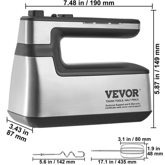 VEVOR Cordless Electric Hand Mixer