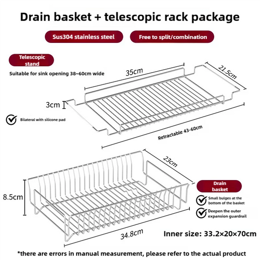 Stainless Steel Expandable Kitchen Drainer Basket