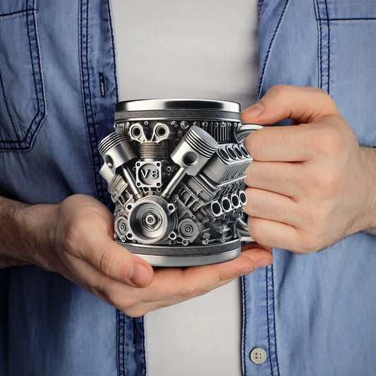 V8/V6 Engines Stainless Steel Coffee Cup