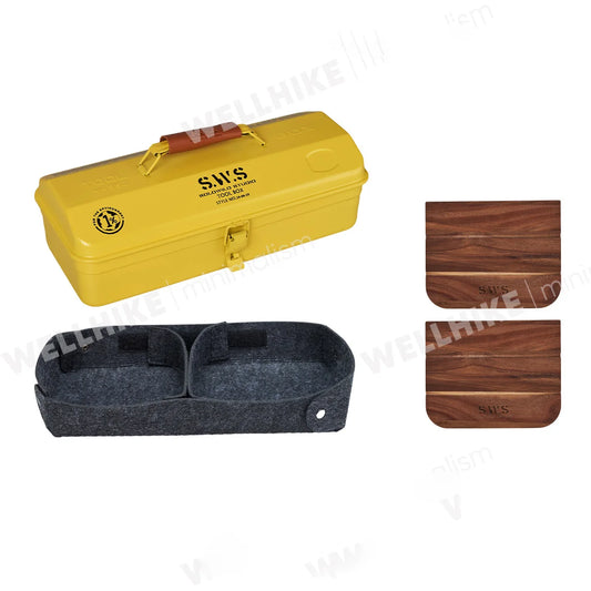 WELLHIKE Outdoor Toolbox Iron Box with Stickers