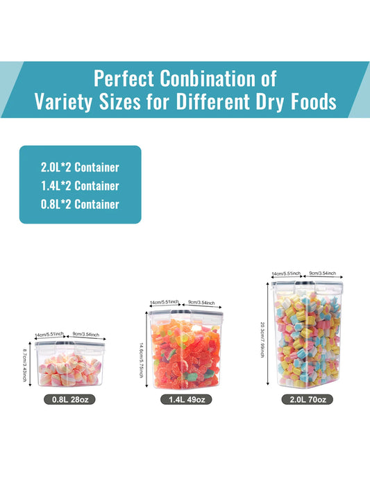6pcs Closed Food Storage Containers with Lids