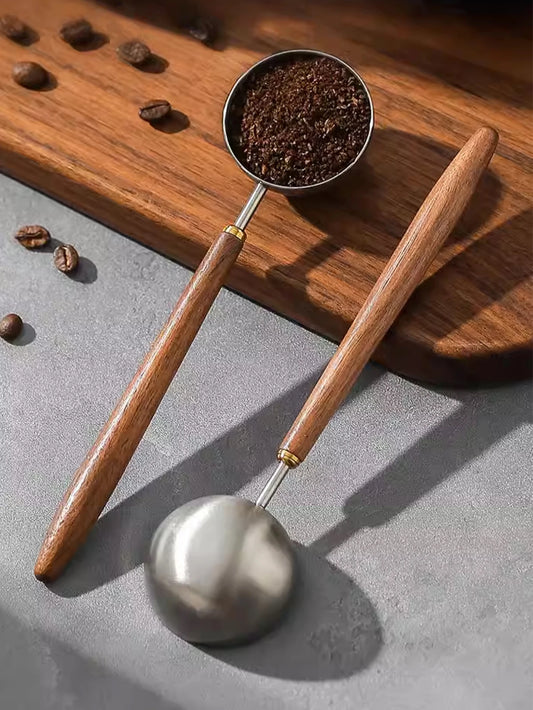 Coffee Spoon - Vintage Walnut Wood Handle