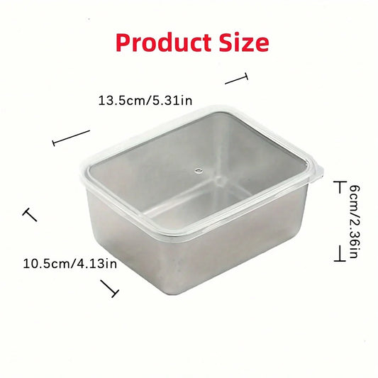 6pcs Storage Containers, Stainless Steel Fresh-Keeping Box