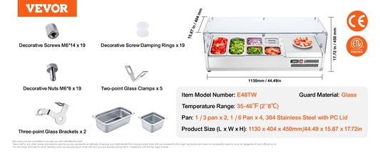 SucceBuy Refrigerated Condiment Prep Station