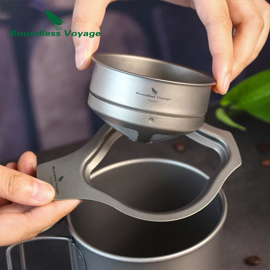 Boundless Voyage Titanium Coffee Filter – Reusable Mesh Pour Over