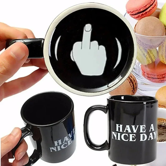 Vertical Middle Finger Ceramic Mug