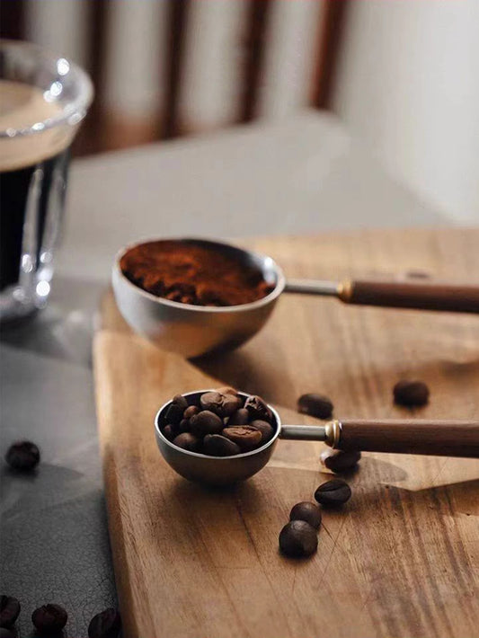 Coffee Spoon - Vintage Walnut Wood Handle