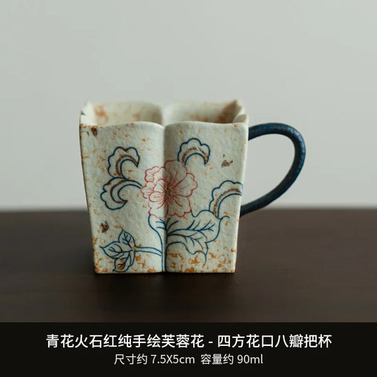90ML Hand-painted Hibiscus Flower Tea Cup
