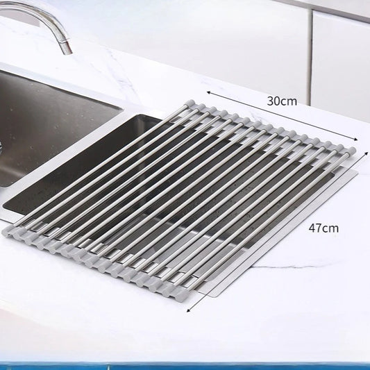 Silicone Stainless Steel Fruit & Vegetable Dish Drainer