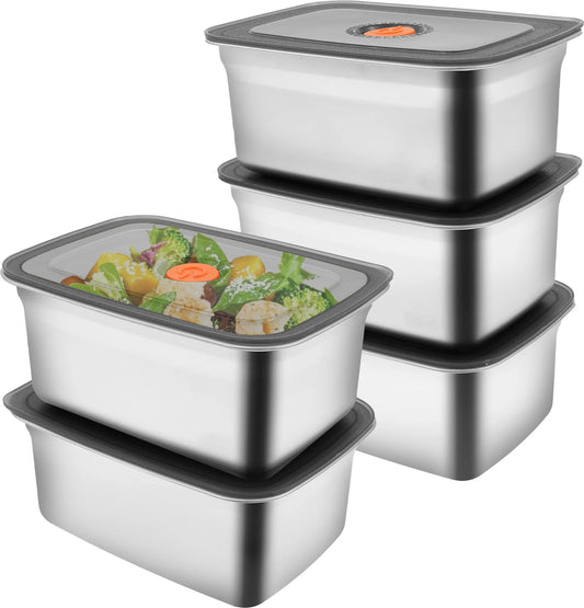 5PCS Stainless Steel Food Storage Containers