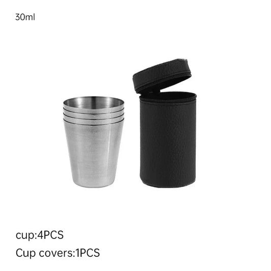 4PCS Stainless Steel Camping Cups Set