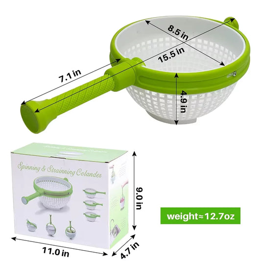2-in-1 Rotating Drain Basket & Salad Spinner