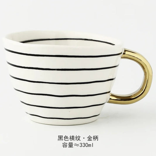 Nordic Hand-Painted Ceramic Coffee Cup