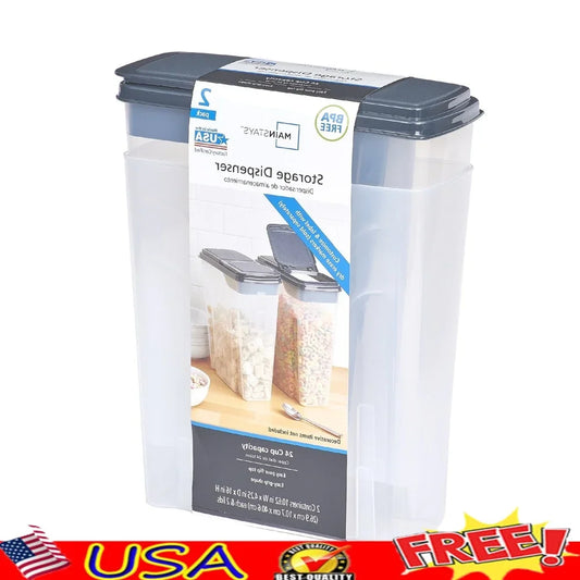 2-Pack Plastic Cereal Dispenser Containers