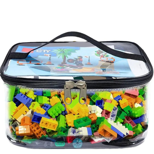Transparent Mesh Zipper Toy Storage Bag