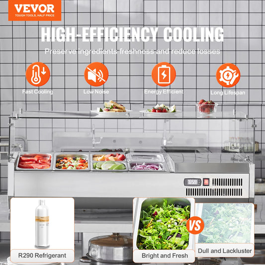 SucceBuy Refrigerated Condiment Prep Station