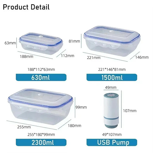 Vacuum Food Storage Box – Transparent Sealing Container