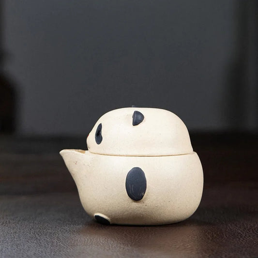 Yixing Purple Clay Teapot – Handmade Panda Design with Infuser