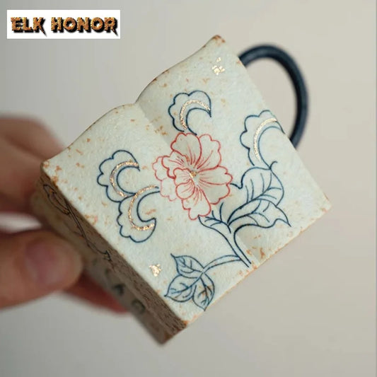 90ML Hand-painted Hibiscus Flower Tea Cup