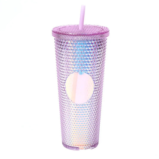 1PC Double Layered Plastic Straw Cup