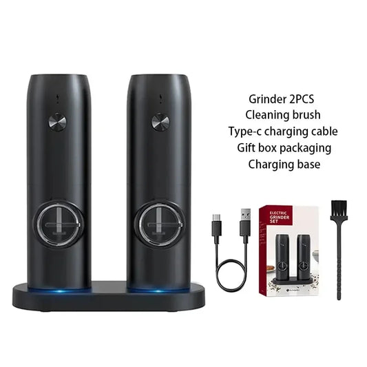 Electric Automatic Salt and Pepper Grinder Set