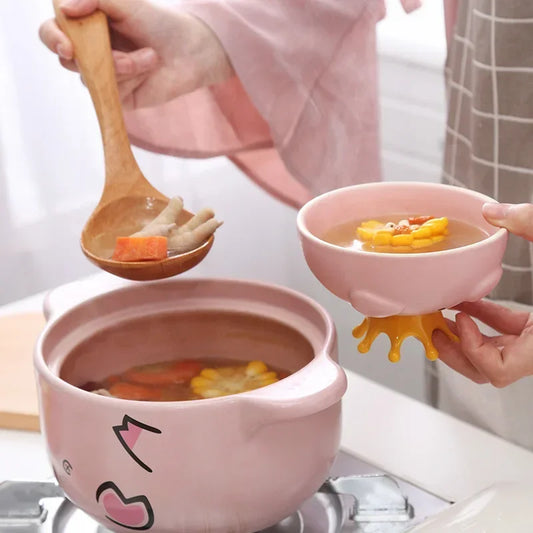Pink Pig Ceramic Casserole