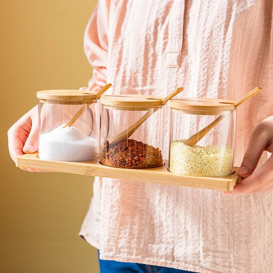 Glass Storage Jar with Wood Lid
