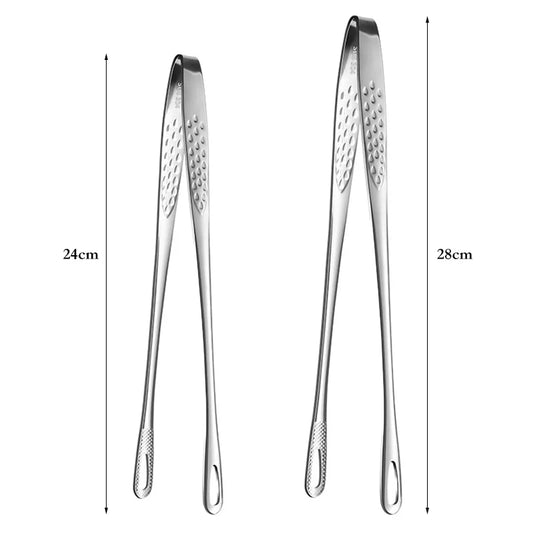 2Pcs Stainless Steel Kitchen Tongs